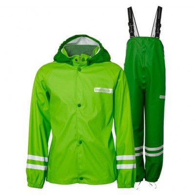 Rusk Rain Set Jr, Lt Green/Dk Green, 100,  Regnkläder