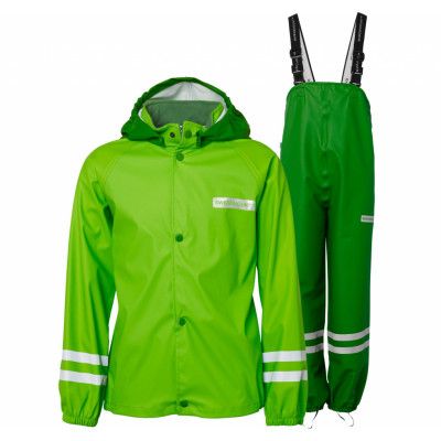 Rusk Rain Set Jr, Lt Green/Dk Green, 120,  Regnkläder