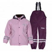 Rusk Rain Set Jr, Lt Pink/Plum, 70, Regnjackor