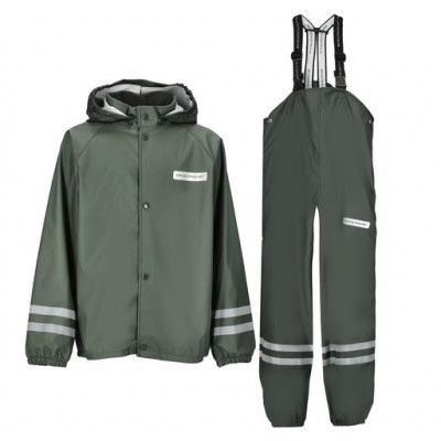 Rusk Rain Set Jr, Olive/Dk Olive, 150,  Regnbyxor