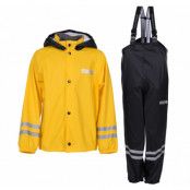 Rusk Rain Set Jr, Yellow/Black, 120, Regnjackor
