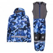 Snowflake Rainset Jr, Blue Aop, 140, Regnjackor