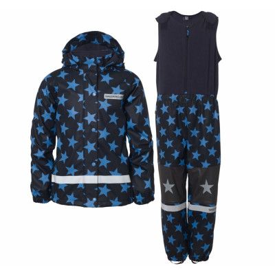 Snowflake Rainset Jr, Dk Navy/Sea Blue, 130,  Regnkläder