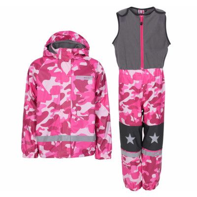 Snowflake Rainset Jr, Pink Aop, 130,  Regnkläder