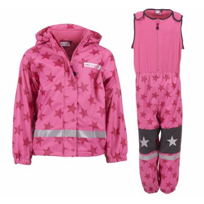 Snowflake Rainset Jr, Pink/Pink, 80,  Regnkläder