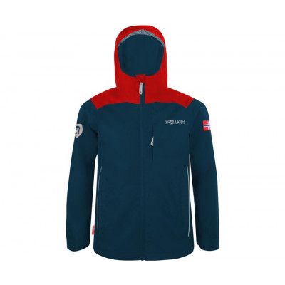 TROLLKIDS Bergen Jacket Kids Bright Red/Mystic Blue