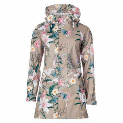 Väderöarna Coat W, Beige Flower, 42,  Regnkläder
