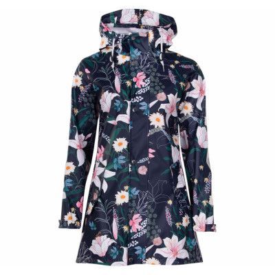 Väderöarna Coat W, Navy Flower, 44,  Regnkläder