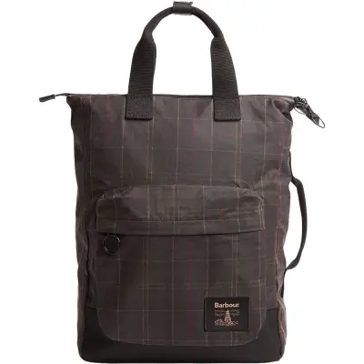 Barbour Field Tartan Wax Backpack Dark Classic Tartan