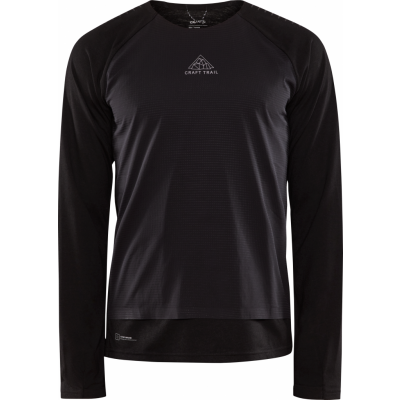 Craft Men's Adv Trail Wool Wind Long Sleeve Tee Black/Melange