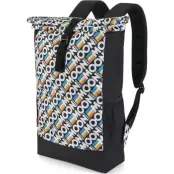 Moon Climbing Roll Top Back Pack Retro Stripe Black