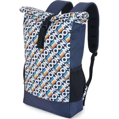 Moon Climbing Roll Top Back Pack Retro Stripe Indigo