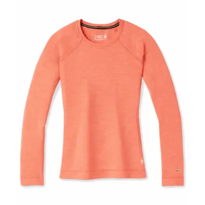 Smartwool Women's Classic Thermal Merino Base Layer Crew Sunset Coral Heather