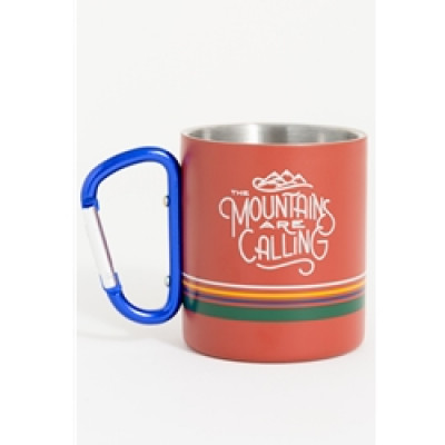 United By Blue Mountains Are Calling 10Oz Stainless Steel Carabiner Cup