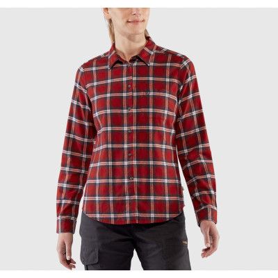 Övik Flannel Shirt W, Deep Red, M,  Långärmade Skjortor