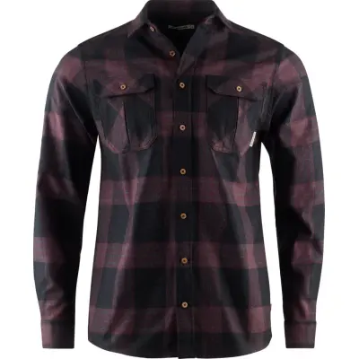 Aclima Men's ReBorn Woolshirt Check Dark Grey/Bordeaux