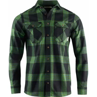 Aclima Men's ReBorn Woolshirt Check Dark Grey/Green