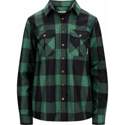 Aclima Women's ReBorn Woolshirt Check Dark Grey/Green