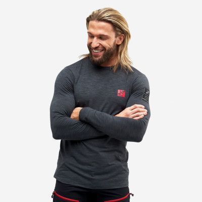 Adapt Long Sleeve Tee - Herr - Black Melange, Storlek:L - Herr>Tröjor>Skjortor&Långärmade Tröjor