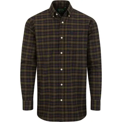 Alan Paine Ilkley Flannel Bd Shirt Olive/Brown