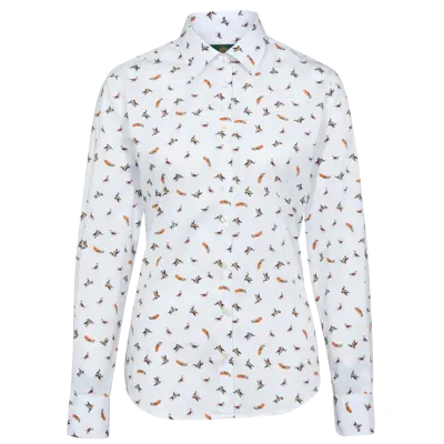 Alan Paine W's Lawen Printed Cotton Shirt White