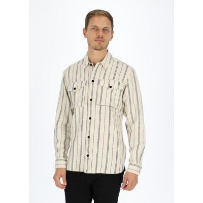 Alvin Ls Striped Overshirt, Light Sand, Xl,  Långärmade Skjortor