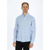 Anton Bd Ls Linen Shirt, Chambray Blue, S,  Långärmade Skjortor