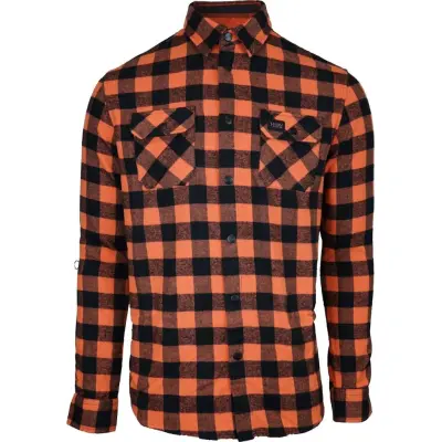 Avignon Unisex AFTER Hunt Flannel Shirt Orange/Black