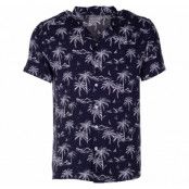 Bali Shirt S/S, Navy Palm, 3xl,  Strandkläder