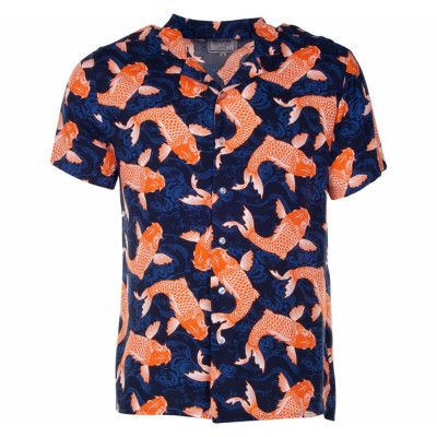 Bali Shirt S/S, Navy/Orange, 3xl,  Strandkläder