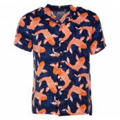 Bali Shirt S/S, Navy/Orange, M,  Skjortor