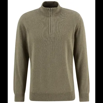 Barbour Cotton Half Zip Knit Smokey Olive
