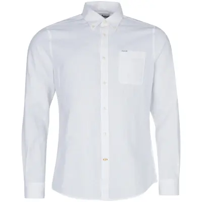 Barbour M's Nelson Tailored Fit Shirt White