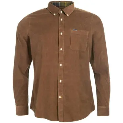 Barbour M's Ramsey Cord Tailored Shirt Brown
