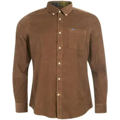 Barbour M's Ramsey Cord Tailored Shirt Brown
