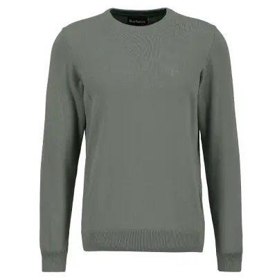 Barbour Pima Cotton Crew Agave Green