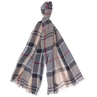 Barbour Welton Tartan Scarf Stone Dress Tartan