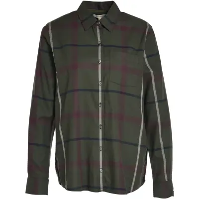 Barbour W's Oxer Check Shirt Olive/Black Check