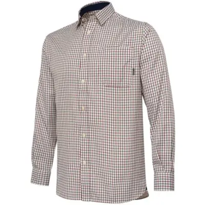 Beretta M's Ellis LS Shirt Ivory/Green Check