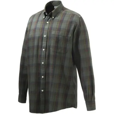 Beretta Wood Button Down Shirt Green&Red