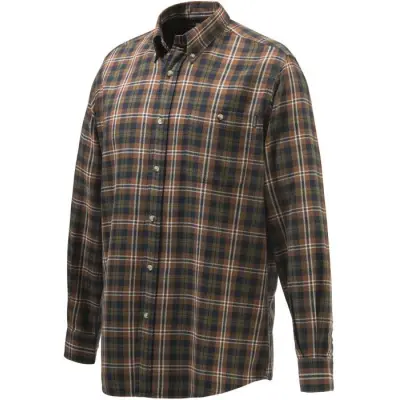 Beretta Wood Flannel Button Down Shirt Tobacco