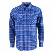 Bjorli Shirt, Cobaltblue/Neongreen Check, L,  Bergans