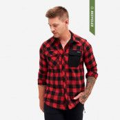 Campfire Shirt - Herr - Black/Dark Red, Storlek:XS - Herr>Tröjor>Skjortor&Långärmade Tröjor