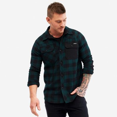 Campfire Shirt Herr Black/Deep Teal, Storlek:L