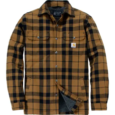 Carhartt Men's Flannel Sherpa-Lined Shirt Jacket Carhartt® Brown