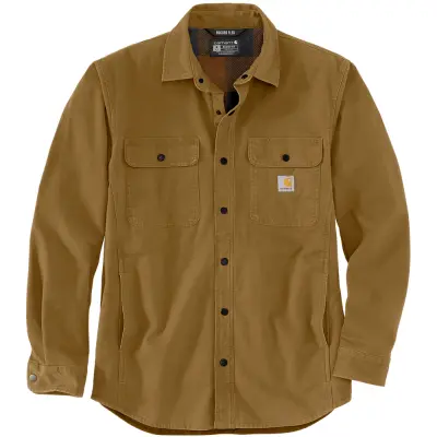 Carhartt Workwear Carhartt M's Canvas Fleece-Lined Shirt Jacket Oak Brown