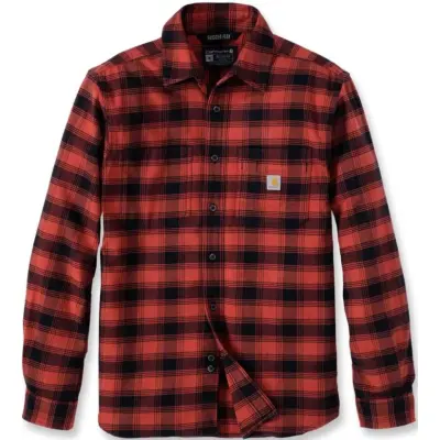 Carhartt Workwear Carhartt M's Flannel L/S Plaid Shirt Red Ochre