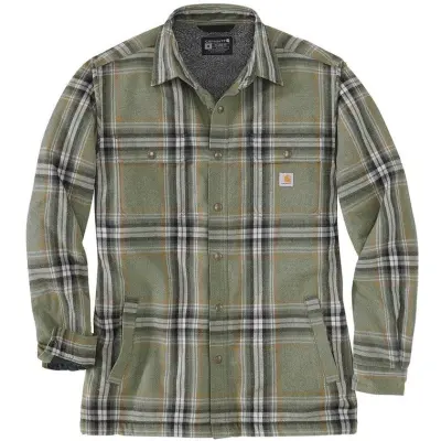 Carhartt Workwear Carhartt M's Flannel Sherpa Lined Shirt Jacket Basil