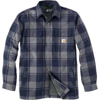 Carhartt Workwear Carhartt M's Flannel Sherpa Lined Shirt Jacket Navy