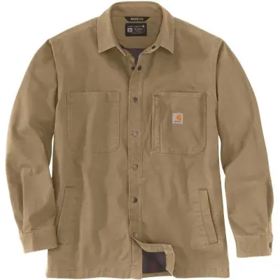 Carhartt Workwear Carhartt M's Fleece Lined Snap Front Shirt Jacket Dark Khaki